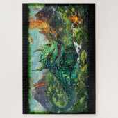 ベビーグリーンハワイアンファイアドラゴン&ボルカノス ジグソーパズル (縦)