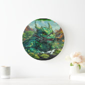 ベビーグリーンハワイアンファイアドラゴン&ボルカノス ラージ壁時計 (ホーム)