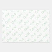 ベビーグリーンホワイト1歳 ラッピングペーパーシート (正面2)