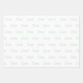 ベビーグリーンホワイト1歳 ラッピングペーパーシート (正面)