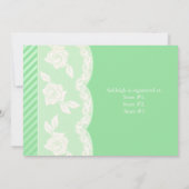 ベビーグリーン、アイボリーフローラレースベビーシャワー招待状 招待状 (裏面)