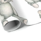 ベビーグレーテディベア男女兼用ウォーター色 ラッピングペーパー (ロールコーナー)