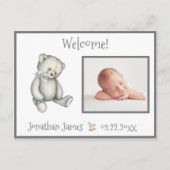 ベビーグレーニュートラルタイポグラフィ名統計 案内ポストカード (正面)