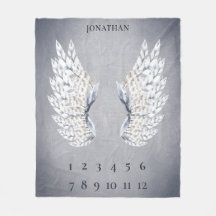 ベビーグレーブルーエンジェルウィングス月間マイルストーン