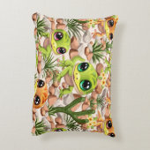 ベビーゲッコスかわいい漫画のキャラクター アクセントクッション (裏面(縦))