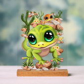 ベビーゲッコスかわいい漫画のキャラクター アクリルサイン (ニュートラル)