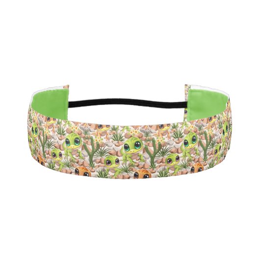 ベビーゲッコスかわいい漫画のキャラクター アスレチックヘッドバンド (正面)