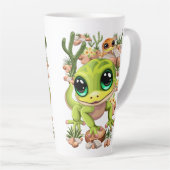 ベビーゲッコスかわいい漫画のキャラクター カフェラテマグ (右アングル)