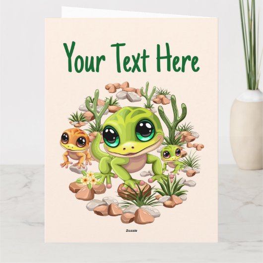 ベビーゲッコスかわいい漫画のキャラクター カード (裏面)