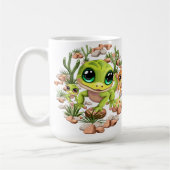 ベビーゲッコスかわいい漫画のキャラクター コーヒーマグカップ (左)