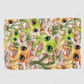 ベビーゲッコスかわいい漫画のキャラクター ゴルフタオル (横)