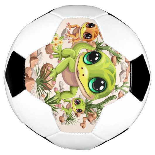 ベビーゲッコスかわいい漫画のキャラクター サッカーボール (回転)