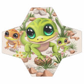 ベビーゲッコスかわいい漫画のキャラクター サッカーボール (フラット)