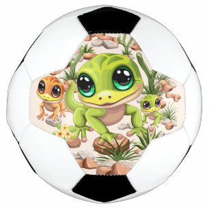 ベビーゲッコスかわいい漫画のキャラクター サッカーボール