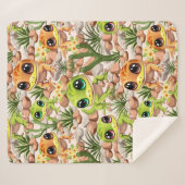 ベビーゲッコスかわいい漫画のキャラクター シェルパブランケット (正面(横))