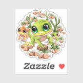 ベビーゲッコスかわいい漫画のキャラクター シール (シート)