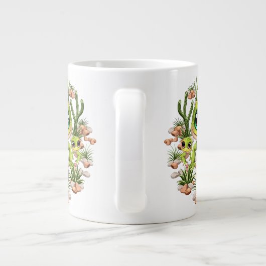 ベビーゲッコスかわいい漫画のキャラクター ジャンボコーヒーマグカップ (裏面)