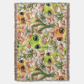 ベビーゲッコスかわいい漫画のキャラクター スローブランケット (正面縦)