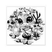 ベビーゲッコスかわいい漫画のキャラクター セルフインキングスタンプ (デザイン)