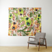 ベビーゲッコスかわいい漫画のキャラクター タペストリー (インサイチュ(横))