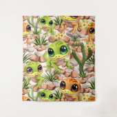 ベビーゲッコスかわいい漫画のキャラクター タペストリー (正面)