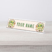 ベビーゲッコスかわいい漫画のキャラクター デスクネームプレート (正面)