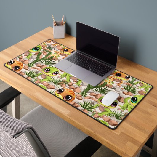 ベビーゲッコスかわいい漫画のキャラクター デスクマット (オフィス2)