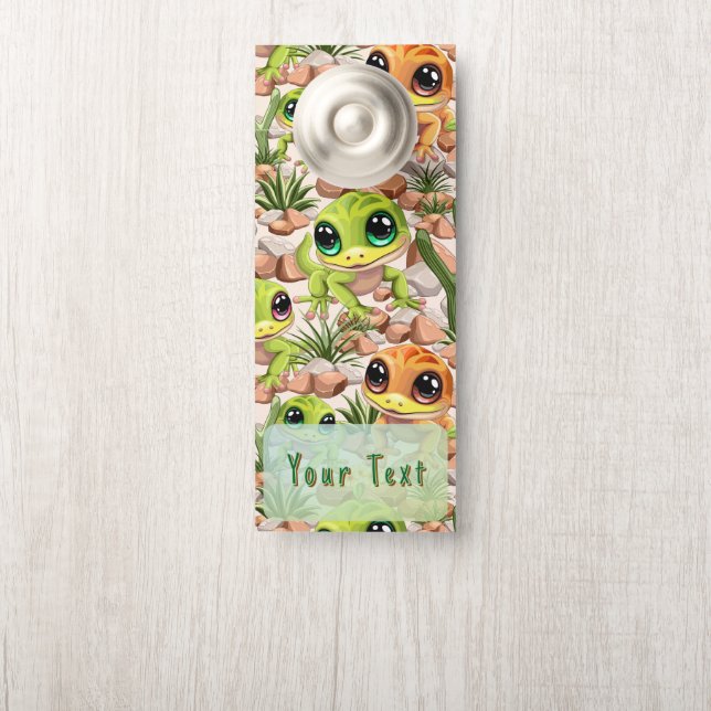 ベビーゲッコスかわいい漫画のキャラクター ドアノブサイン (ノブ)