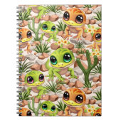 ベビーゲッコスかわいい漫画のキャラクター ノートブック (正面)