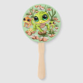 ベビーゲッコスかわいい漫画のキャラクター ハンドファン (裏面)