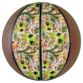 ベビーゲッコスかわいい漫画のキャラクター バスケットボール (縦)