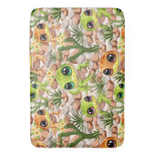 ベビーゲッコスかわいい漫画のキャラクター バスマット (正面縦)