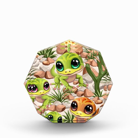 ベビーゲッコスかわいい漫画のキャラクター フォトブロック (正面)