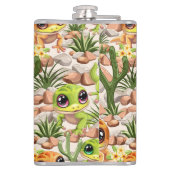 ベビーゲッコスかわいい漫画のキャラクター フラスク (裏面)