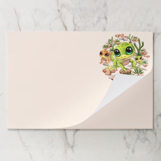 ベビーゲッコスかわいい漫画のキャラクター ペーパーパッド (折り畳み)
