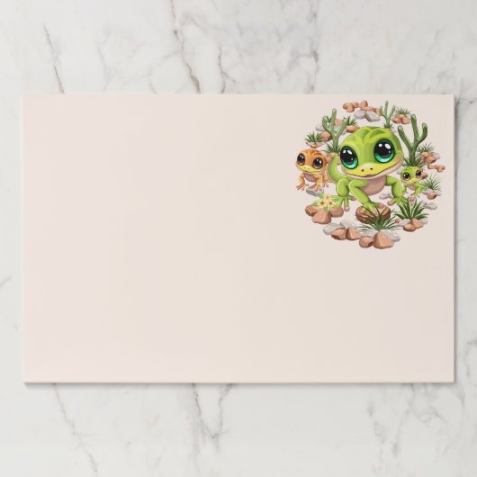 ベビーゲッコスかわいい漫画のキャラクター ペーパーパッド (正面)