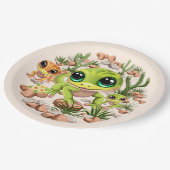 ベビーゲッコスかわいい漫画のキャラクター ペーパープレート (アングル)