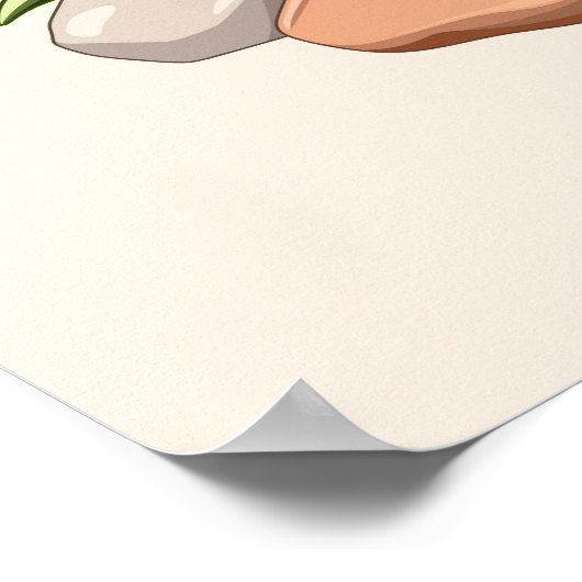 ベビーゲッコスかわいい漫画のキャラクター ポスター (角)