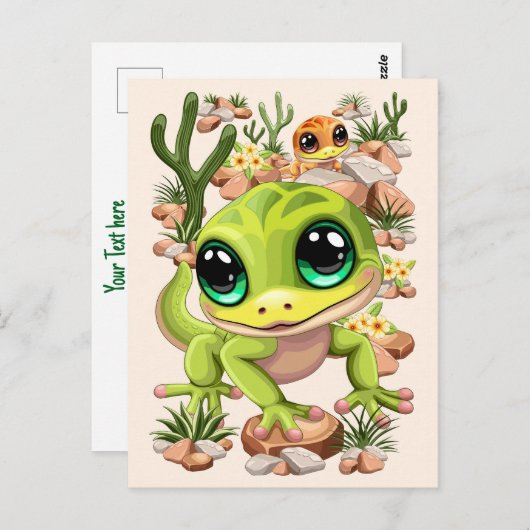 ベビーゲッコスかわいい漫画のキャラクター ポストカード (正面/裏面)