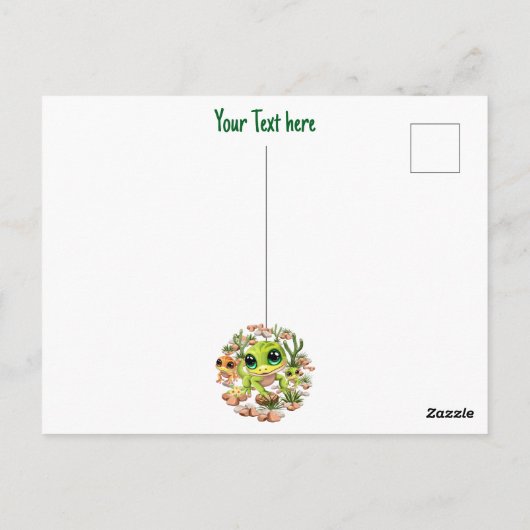 ベビーゲッコスかわいい漫画のキャラクター ポストカード (裏面)