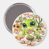 ベビーゲッコスかわいい漫画のキャラクター マグネット (正面/裏面)