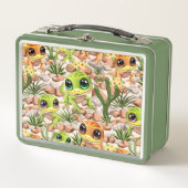 ベビーゲッコスかわいい漫画のキャラクター メタルランチボックス (正面)