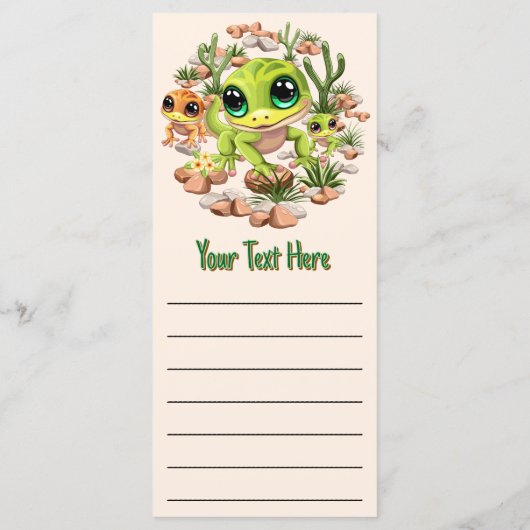 ベビーゲッコスかわいい漫画のキャラクター メニュー (裏面)