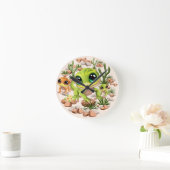 ベビーゲッコスかわいい漫画のキャラクター ラウンド壁時計 (ホーム)