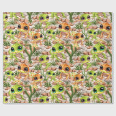 ベビーゲッコスかわいい漫画のキャラクター ラッピングペーパー (フラット)