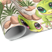 ベビーゲッコスかわいい漫画のキャラクター ラッピングペーパー (ロールコーナー)