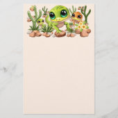 ベビーゲッコスかわいい漫画のキャラクター 便箋 (正面)
