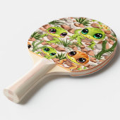 ベビーゲッコスかわいい漫画のキャラクター 卓球ラケット (正面アングル)