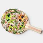 ベビーゲッコスかわいい漫画のキャラクター 卓球ラケット (横)