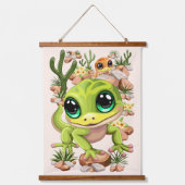 ベビーゲッコスかわいい漫画のキャラクター 吊り下げ型タペストリー (正面)